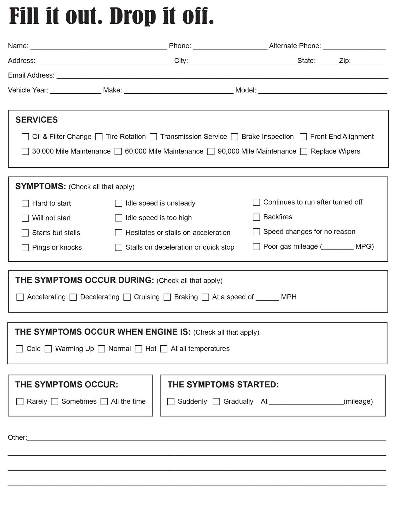 Oata Drop Off Form.pdf Quality you Can Trust, at a Fair Price! | Advanced Auto Center